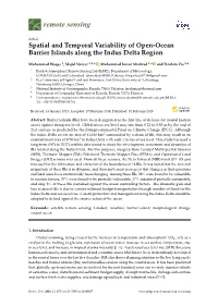Spatial and Temporal Variability of Open-Ocean Barrier Islands Along the Indus Delta Region