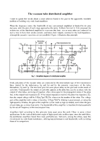 The Vacuum Tube Distributed Amplifier