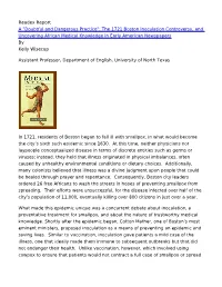 Views of African Bodies and Minds and to Africans’ Decision to Circulate Their Knowledge of Inoculation