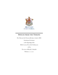 2020 Speech from the Throne