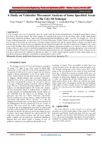 A Study on Vehicular Movement Analysis of Some Specified Areas in the City of Srinagar