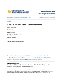 AA MS 01 Gerald E. Talbot Collection Finding Aid