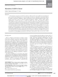 Aberrations of EZH2 in Cancer