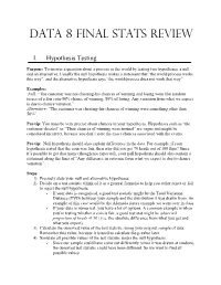 Data 8 Final Stats Review