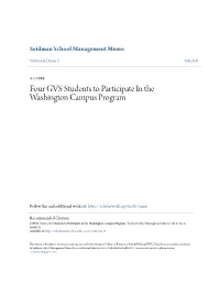 Four GVS Students to Participate in the Washington Campus Program