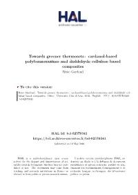 Towards Greener Thermosets: Cardanol-Based Polybenzoxazines and Dialdehyde Cellulose Based Composites