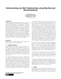 Understanding Job-Skill Relationships Using Big Data and Neural Networks