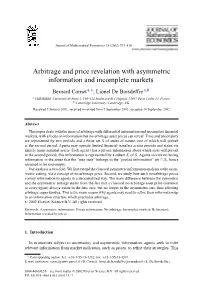 Arbitrage and Price Revelation with Asymmetric Information And