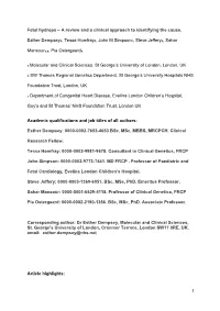 Fetal Hydrops – a Review and a Clinical Approach to Identifying the Cause