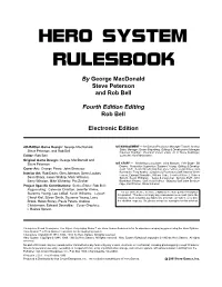 Hero System Rulesbook