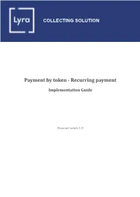 Payment by Token - Recurring Payment