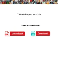 T Mobile Request Pac Code