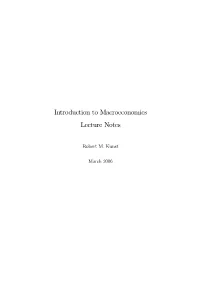 Introduction to Macroeconomics Lecture Notes