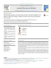 Monitoring Synaptic and Neuronal Activity in 3D with Synthetic And
