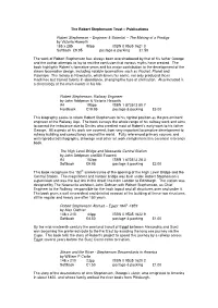 Publications Robert Stephenson – Engineer & Scientist
