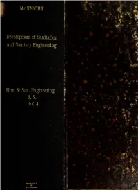 The Development of Sanitation and Sanitary Engineering