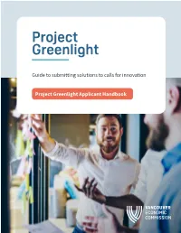 Application Handbook 1 PROJECT GREENLIGHT Applicant Handbook