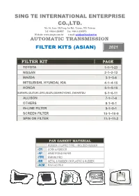 Automatic Transmission Filter Kits (Asian) 2021