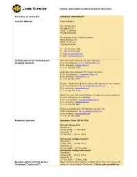 Full Name of University UTRECHT UNIVERSITY Contact Address