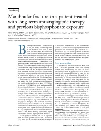 Mandibular Fracture in a Patient Treated with Long-Term