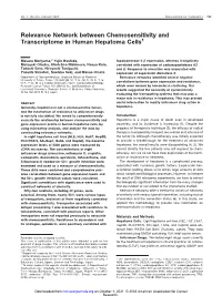 Relevance Network Between Chemosensitivity and Transcriptome in Human Hepatoma Cells1