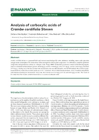 ﻿Analysis of Carboxylic Acids of Crambe Cordifolia Steven