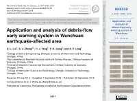 Application and Analysis of Debris-Flow Early Warning System In