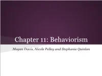 Chapter 11: Behaviorism