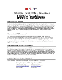 DC Child and Family Services Agency (CFSA) in 2006 in Response to Employee Requests for Additional Support As It Relates to the LGBTQ Community