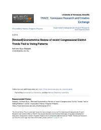 Econometrics Review of Recent Congressional District Trends Tied to Voting Patterns