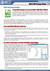 EMCO MSI Package Builder Datasheet