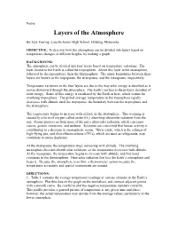 Layers of the Atmosphere