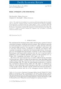 Risk Aversion and Emotions