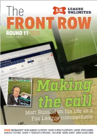 The FRONT ROW ROUND 11 2020 VOLUME 1 · ISSUE 9