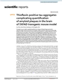 Thioflavin-Positive Tau Aggregates Complicating Quantification