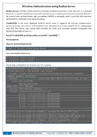 Wireless Authentication Using Radius Server