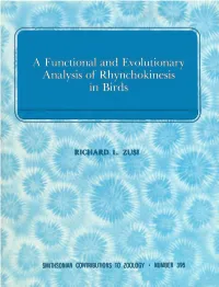 A Functional and Evolutionary Analysis of Rhynchokinesis in Birds