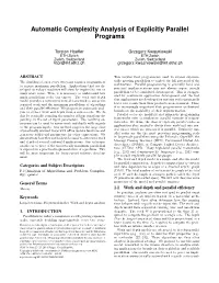 Automatic Complexity Analysis of Explicitly Parallel Programs