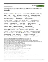 Global Patterns of Interaction Specialization in Bird–Flower Networks