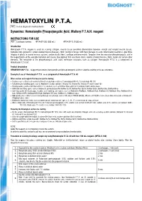 Hematoxylin P.T.A