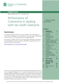 Performance of Concentrix in Dealing with Tax Credit Claimants 3