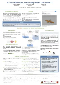 A 3D Collaborative Editor Using Webgl and Webrtc