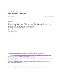 Inventing Saladin: the Oler of the Saladin Legend in European Culture and Identity Brian C