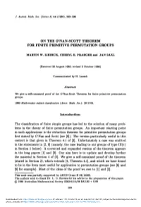 On the O'nan-Scott Theorem for Finite Primitive Permutation Groups