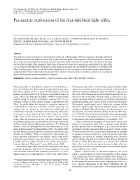 Parametric Exploration of the Fear-Inhibited Light Reflex