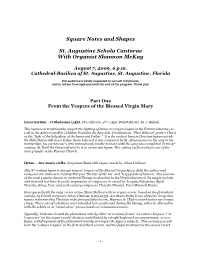 Square Notes and Shapes St. Augustine Schola Cantorae With
