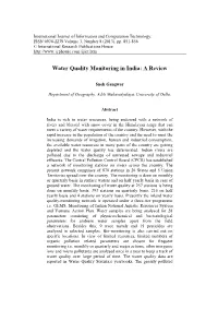 Water Quality Monitoring in India: a Review
