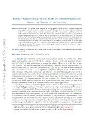 Analysis of Asymptotic Escape of Strict Saddle Sets in Manifold Optimization