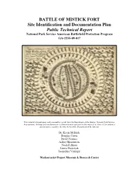 Battle of Mistick Fort: Site Identification and Documentation Plan-Public