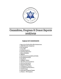 Committee, Program & Donor Reports 2018/2019